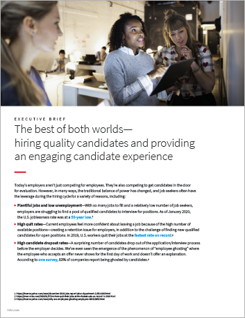Th The best of both worlds hiring quality candidates and providing an engaging candidate experience Executive Brief English 457px