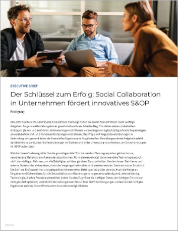 Th The key to success Enterprise social collaboration fuels innovative S and OP Executive Brief German 457px