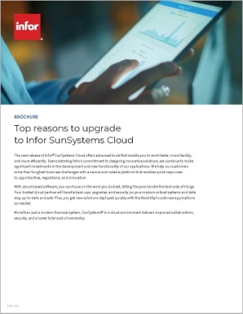 Why upgrade SunSystems | Cloud software brochure | Infor