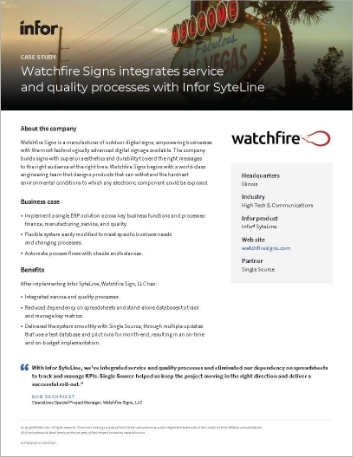 Th Watchfire Signs integrates service and quality processes with Infor Syte Line Case Study English 457px
