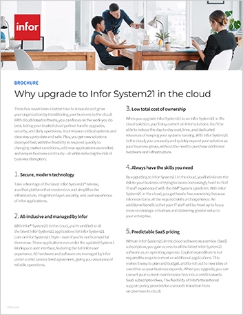Th Why upgrade to Infor System21 in the cloud Brochure English 457px