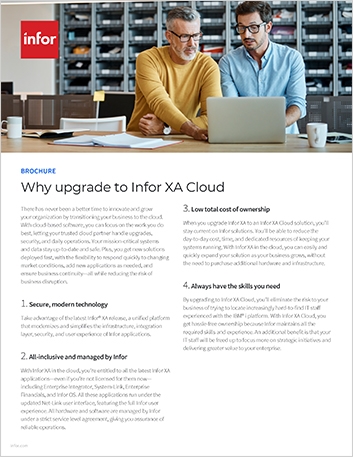 Th Why upgrade to Infor XA Cloud Brochure English 457px